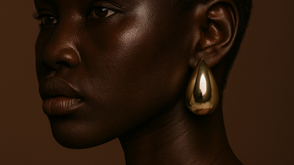 Oro Chunky Waterdrop Stud Earrings