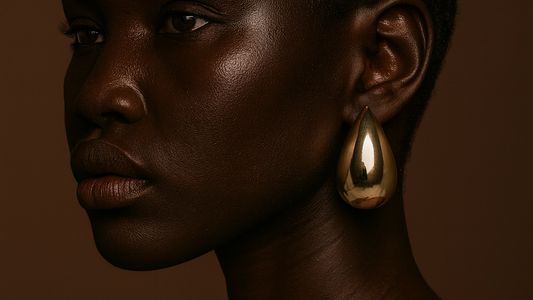 Oro Chunky Waterdrop Stud Earrings