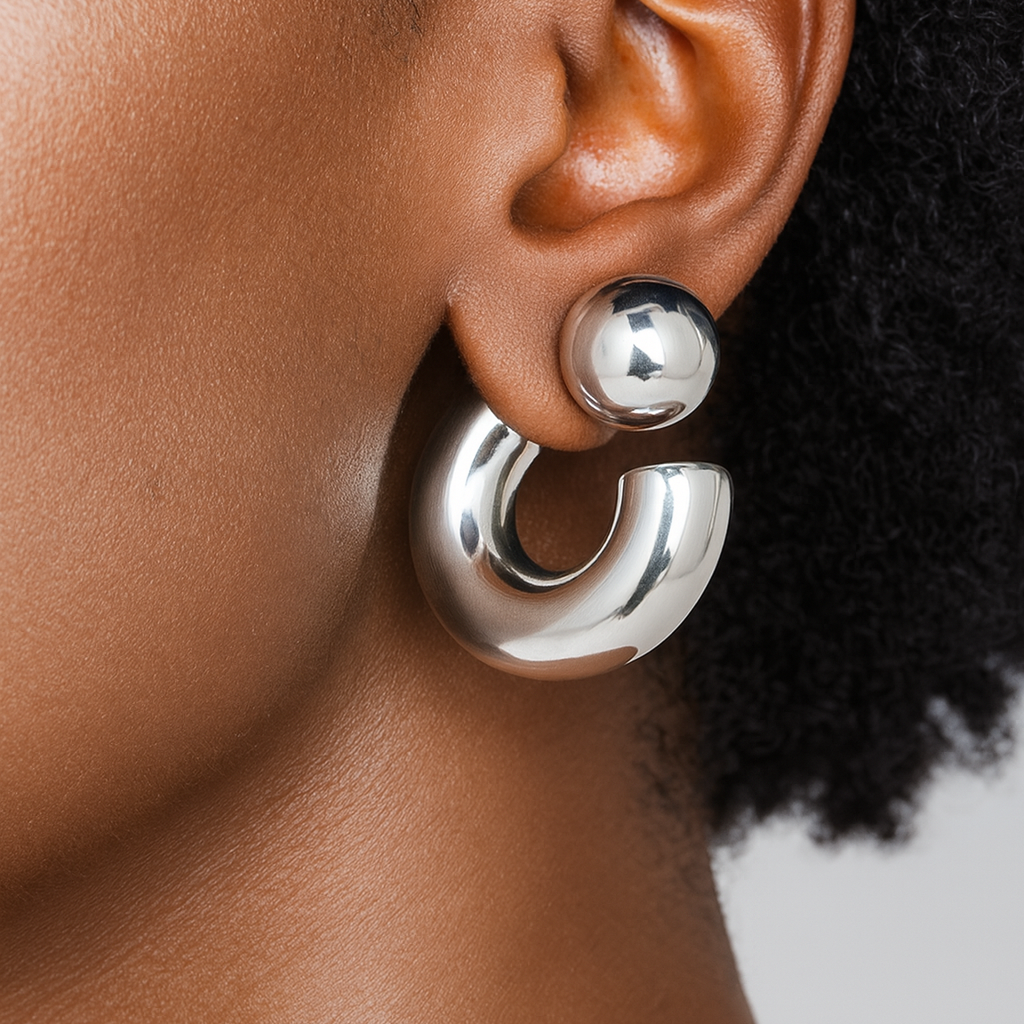 Ball-End Hoop Earrings