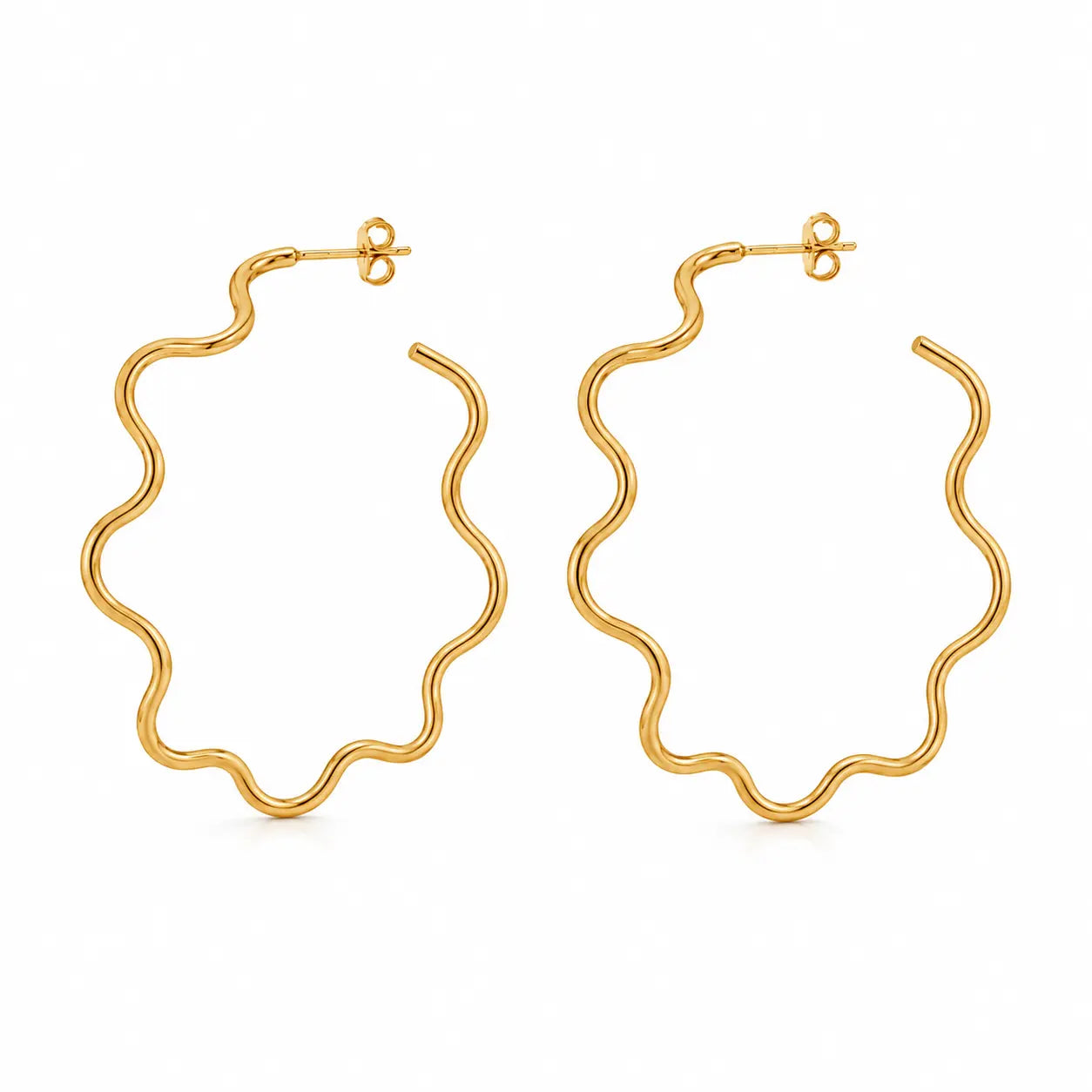The Wavy Wire Hoop Earrings Ro & Gieo