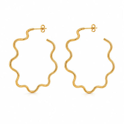 The Wavy Wire Hoop Earrings Ro & Gieo