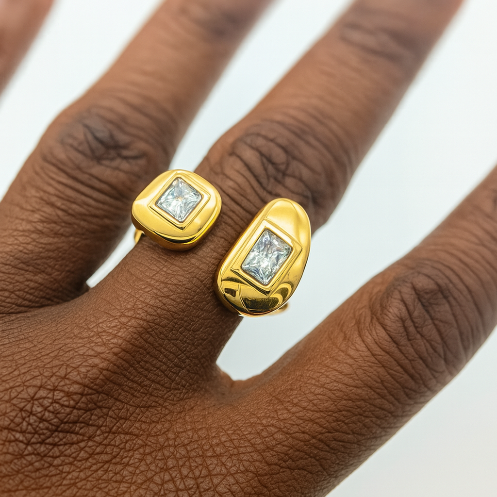 Geometric Rhinestone Ring