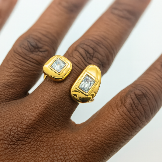 Geometric Rhinestone Ring