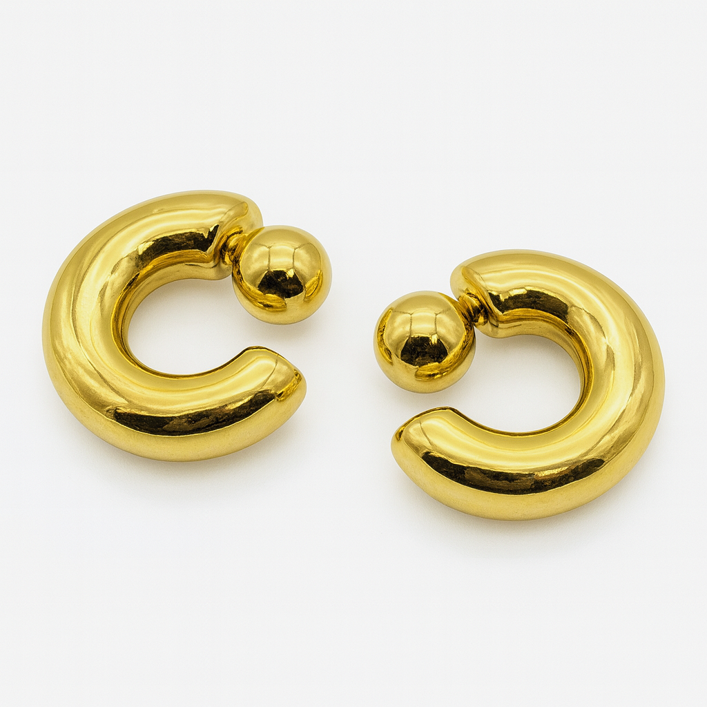 Ball-End Hoop Earrings
