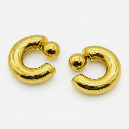 Ball-End Hoop Earrings