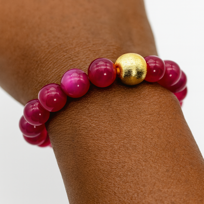 Ro & Gieo Agate and Goldplated Brass Bracelet