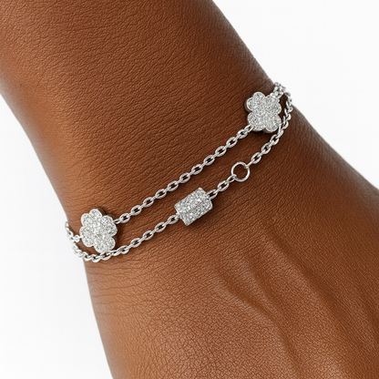 925 Sterling Silver Clover Bracelet