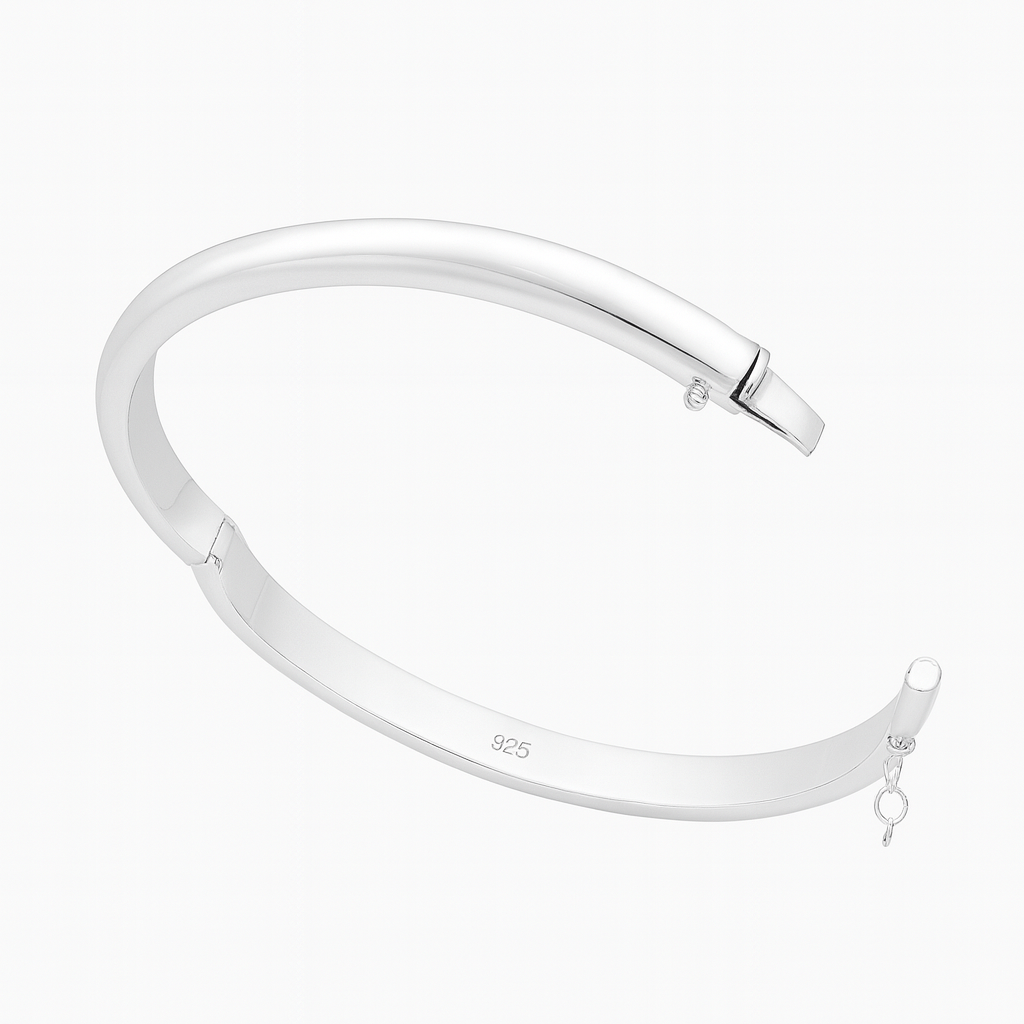 925 Sterling Silver 5 mm Hinge Bangle