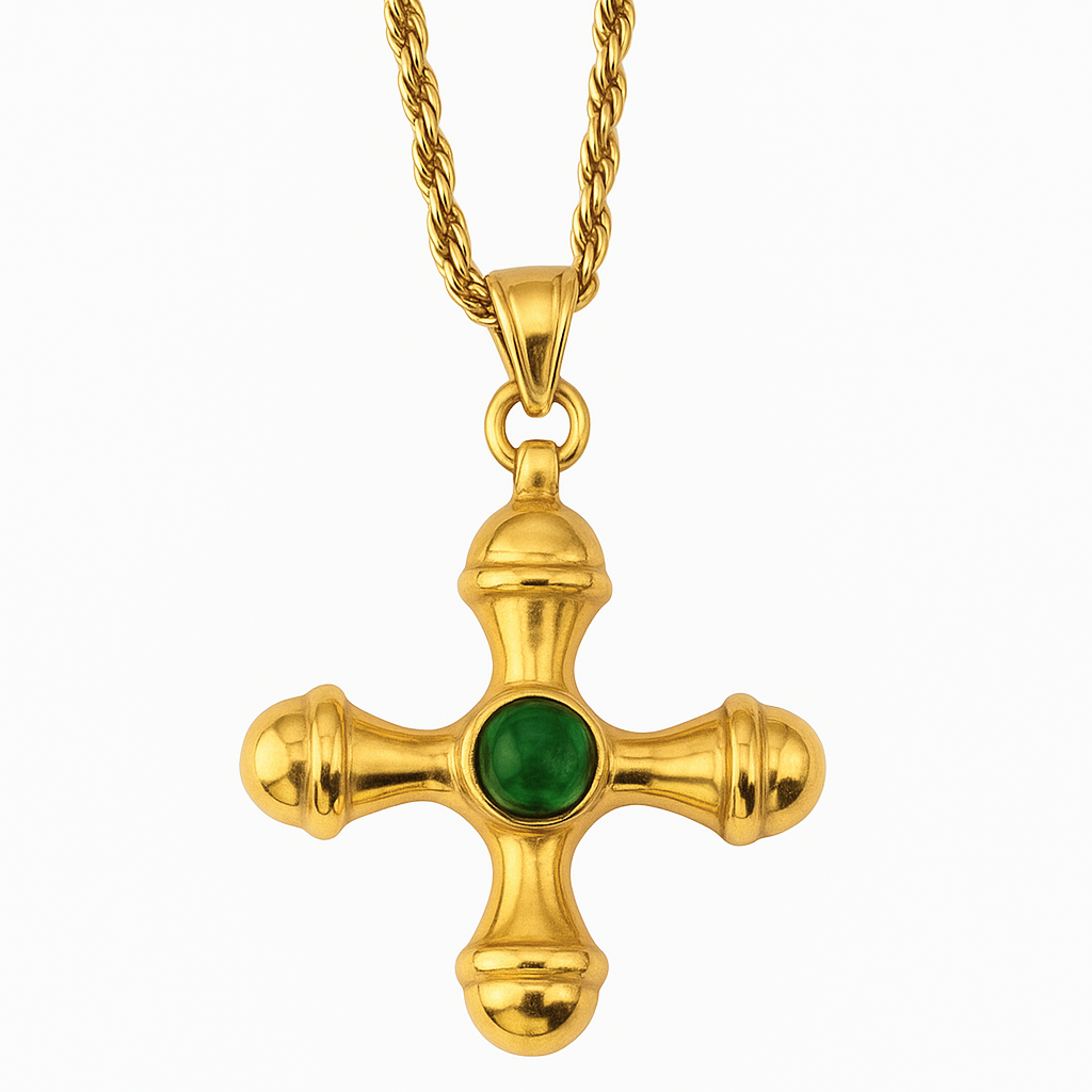 Gemstone Cross Pendant Necklace