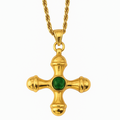 Gemstone Cross Pendant Necklace