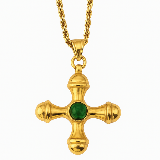 Gemstone Cross Pendant Necklace