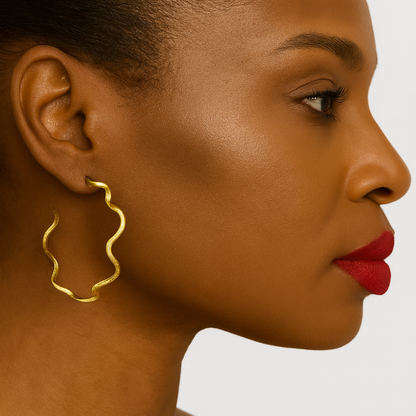 The Wavy Wire Hoop Earrings