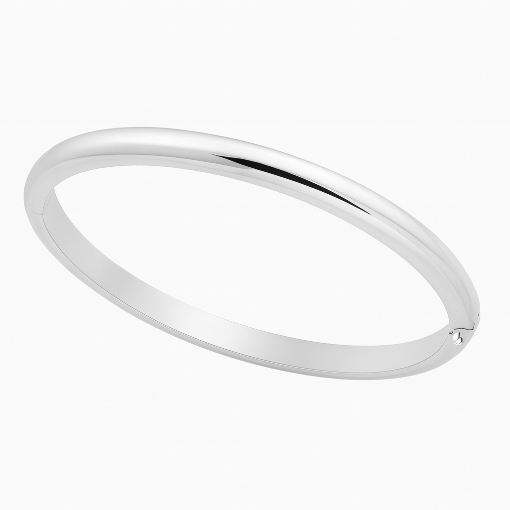 925 Sterling Silver 5 mm Hinge Bangle