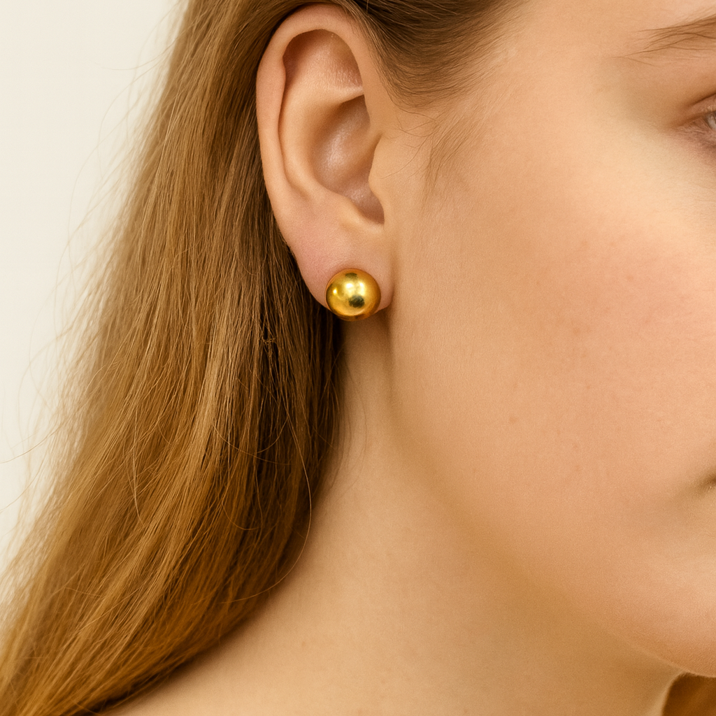 Ball-End Hoop Earrings