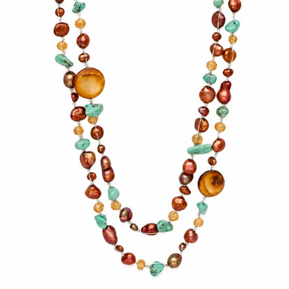 Silk Cord Bead Necklace Ro & Gieo