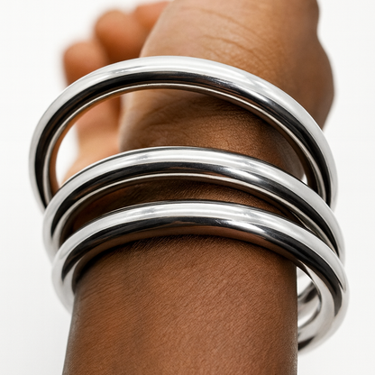 Jakpa Triple Bangle Set - electroplated