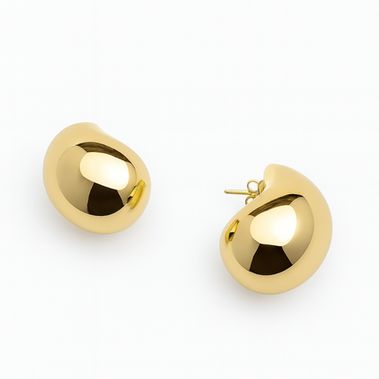 Oro Chunky Waterdrop Stud Earrings