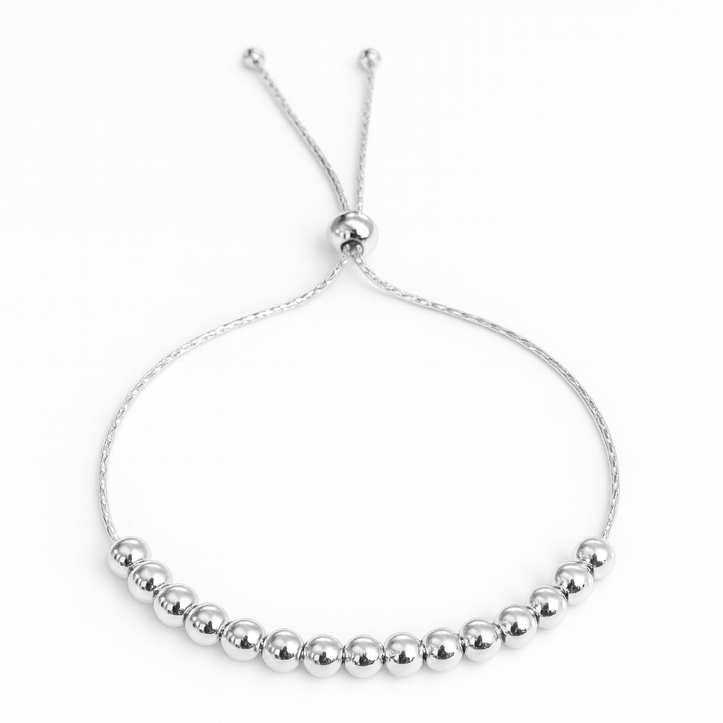 925 Sterling Silver Ball Adjustable Bracelet