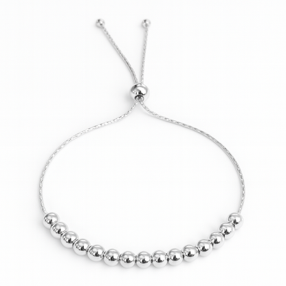 925 Sterling Silver Ball Adjustable Bracelet
