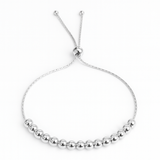 925 Sterling Silver Ball Adjustable Bracelet