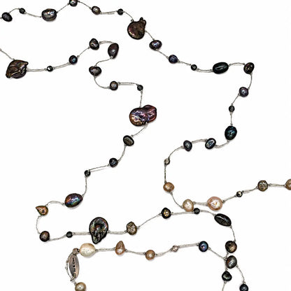 Metallic Yarn Bead Necklace Ro & Gieo