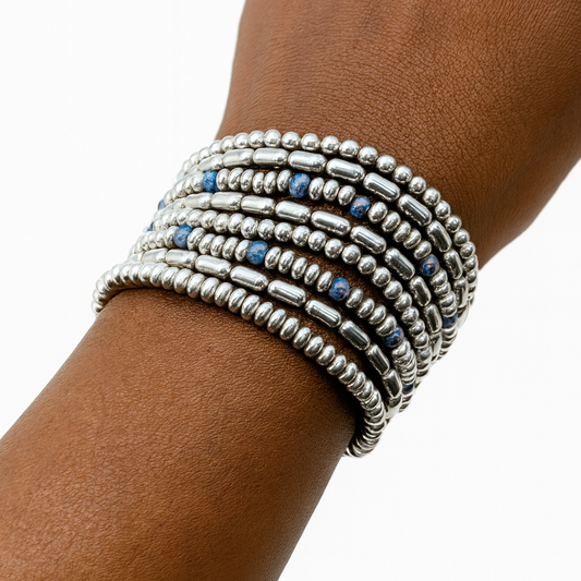 Conjunto de pulsera de cuentas brillantes