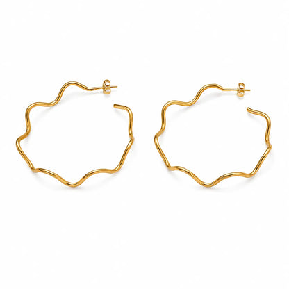 The Wavy Wire Hoop Earrings Ro & Gieo