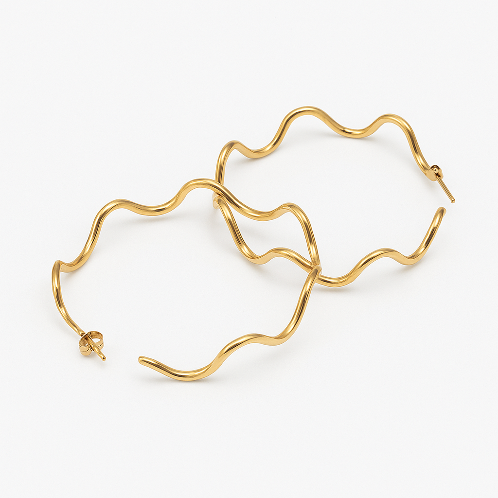 The Wavy Wire Hoop Earrings