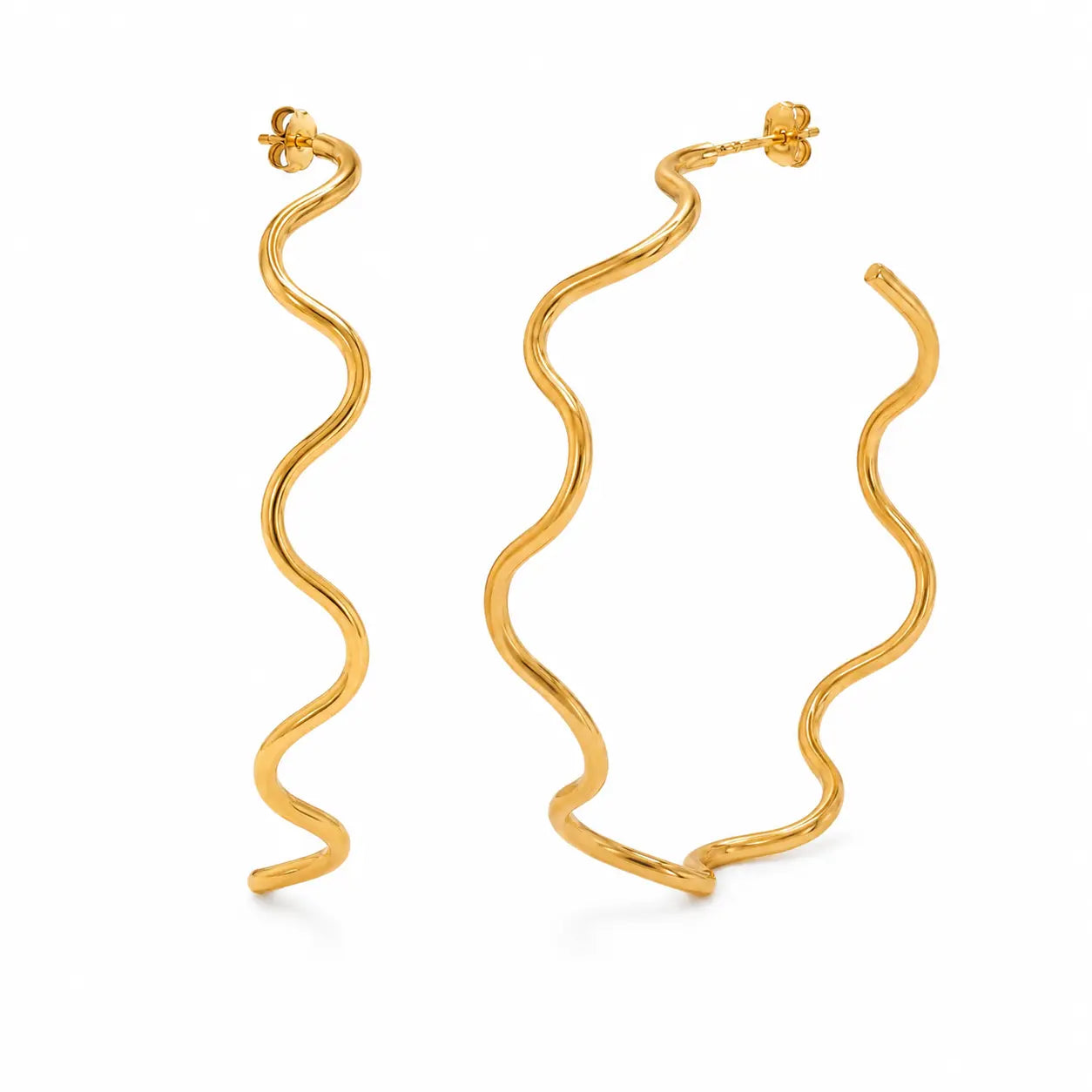 The Wavy Wire Hoop Earrings Ro & Gieo