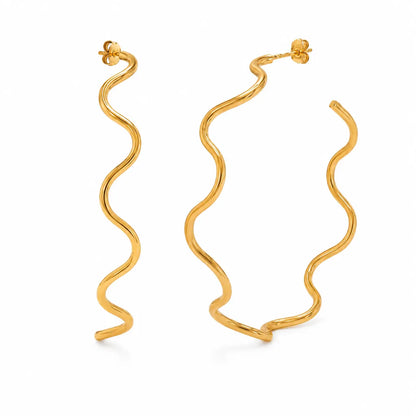 The Wavy Wire Hoop Earrings Ro & Gieo