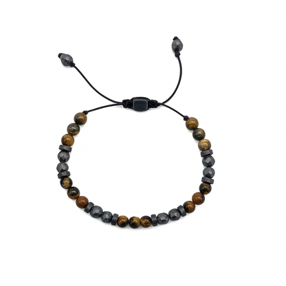 Grey Hematite & Tiger-Eye Gemstones Bracelet