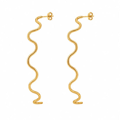 The Wavy Wire Hoop Earrings Ro & Gieo