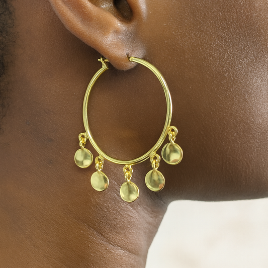 Coin Hoop Earrings