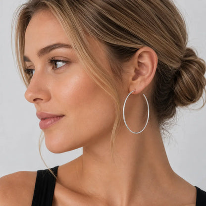 Classic Matte Open Hoop Earrings Ro & Gieo