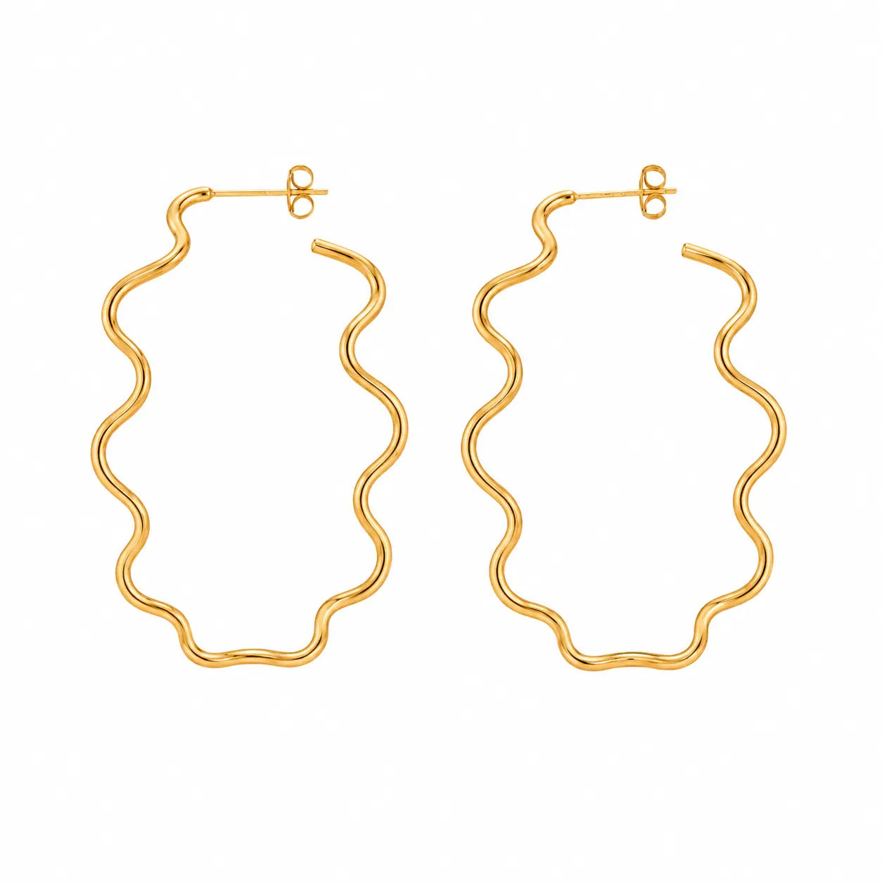 The Wavy Wire Hoop Earrings Ro & Gieo