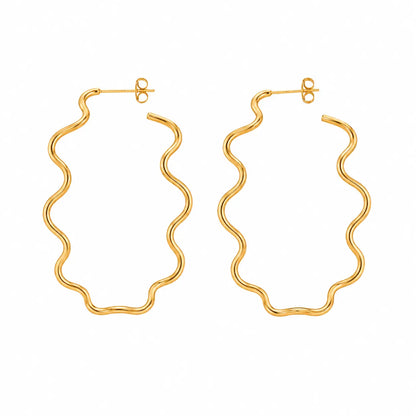 The Wavy Wire Hoop Earrings Ro & Gieo
