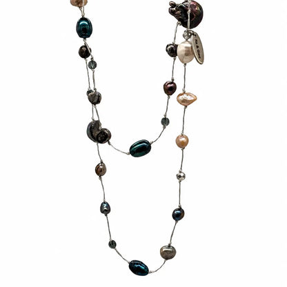 Metallic Yarn Bead Necklace Ro & Gieo