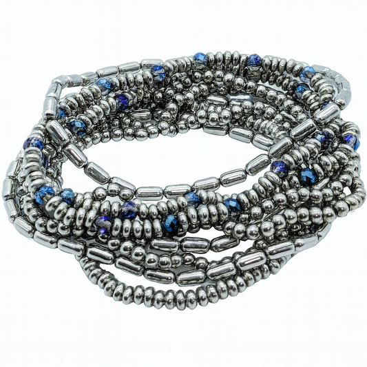 Conjunto de pulsera de cuentas brillantes