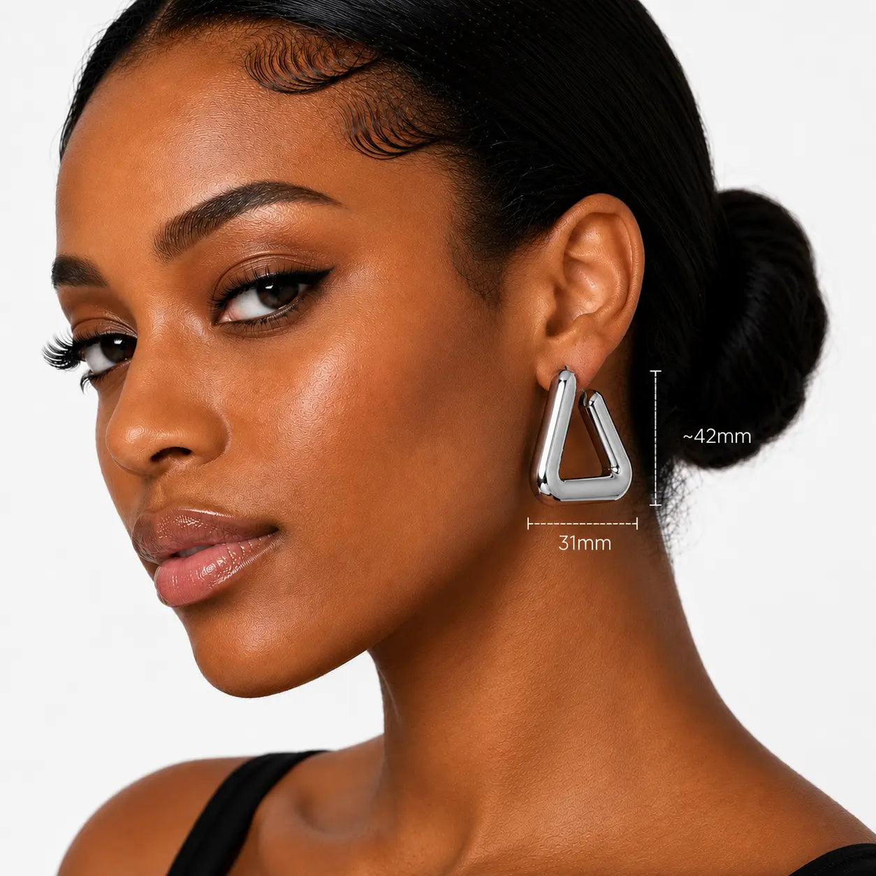 Luna Triangle Hoop Earrings Ro & Gieo