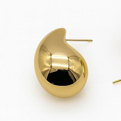 Oro Chunky Waterdrop Stud Earrings