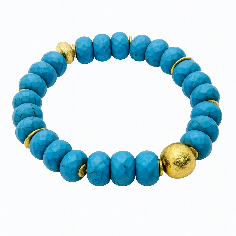 Ro & Gieo Turquoise + Brass Bracelet