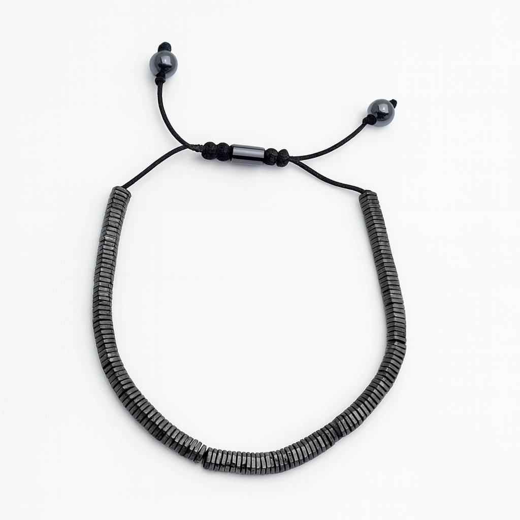 Grey Hematite Disc Bracelet