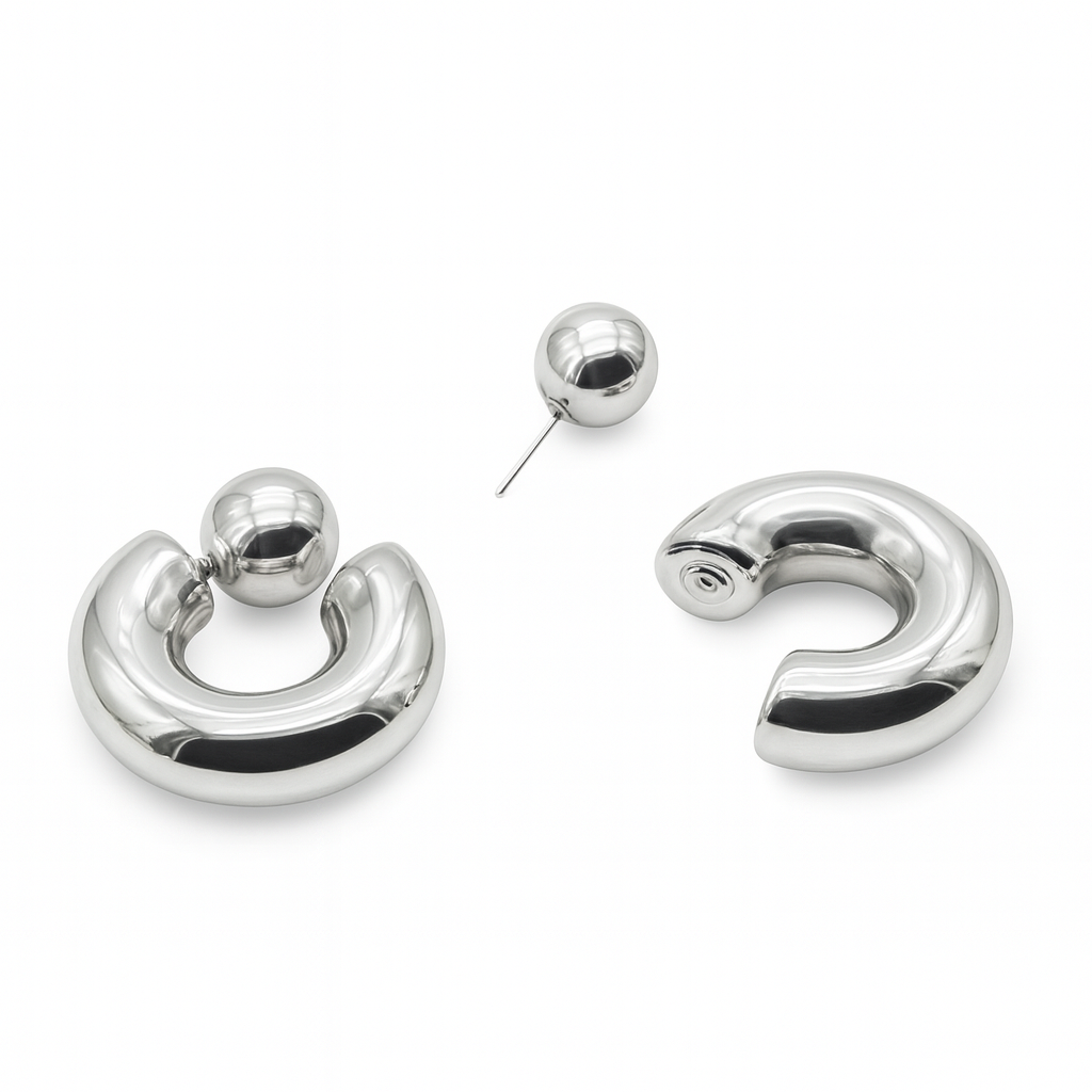 Ball-End Hoop Earrings