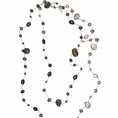 Metallic Yarn Bead Necklace Ro & Gieo