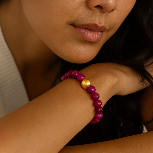 Pulsera Ro &amp; Gieo con ágata y latón bañado en oro
