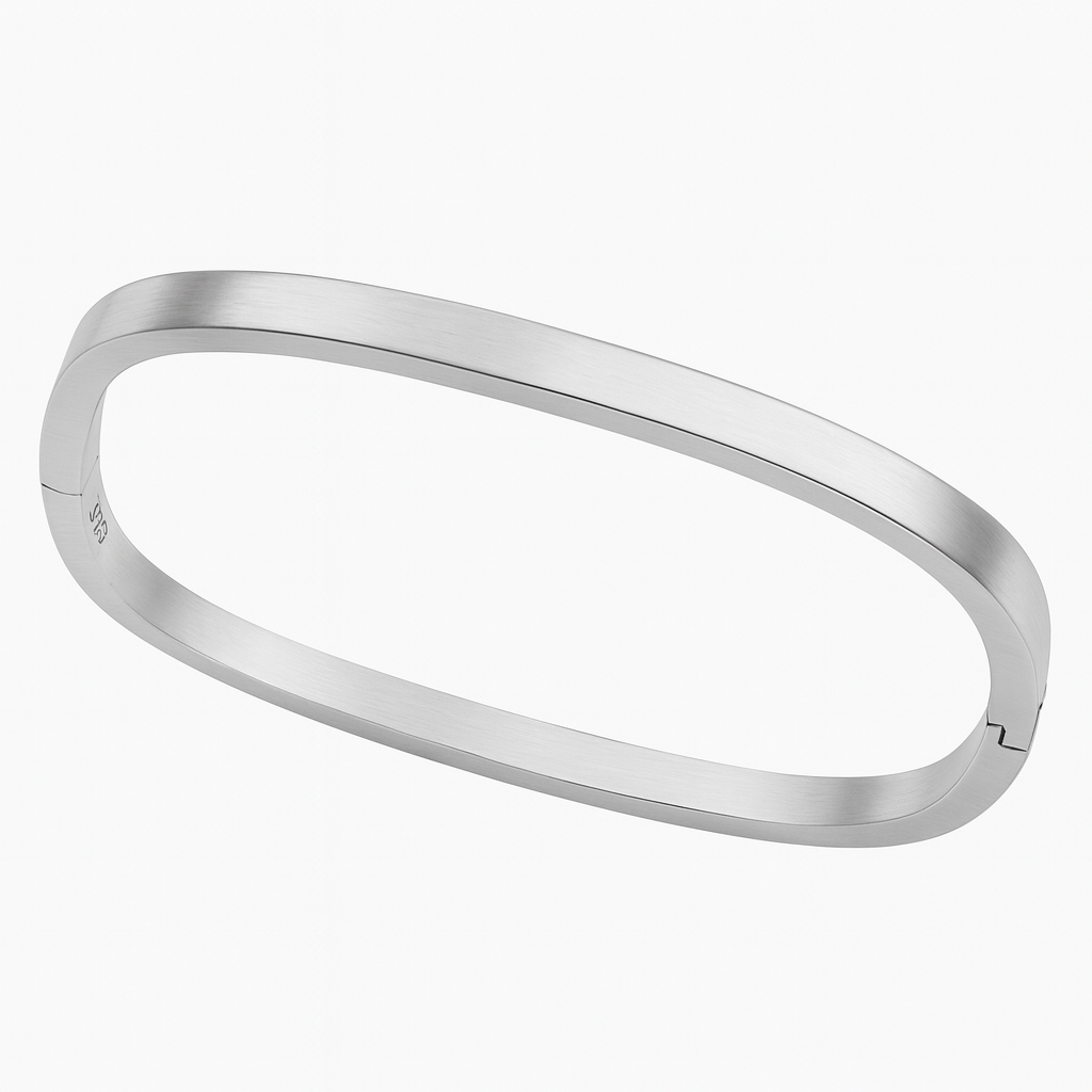 925 Sterling Silver Square Hinge Bangle