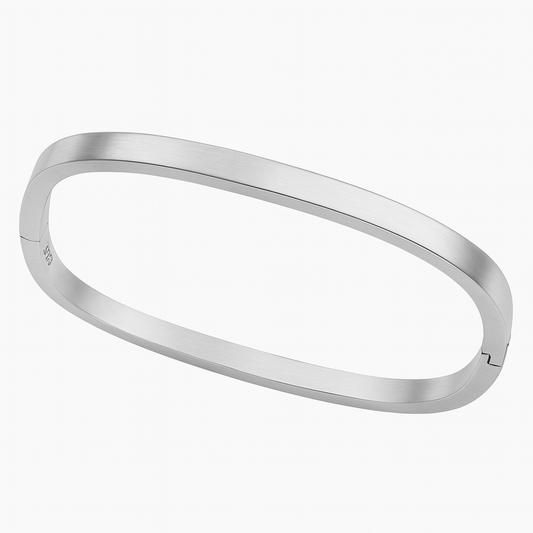 925 Sterling Silver Square Hinge Bangle