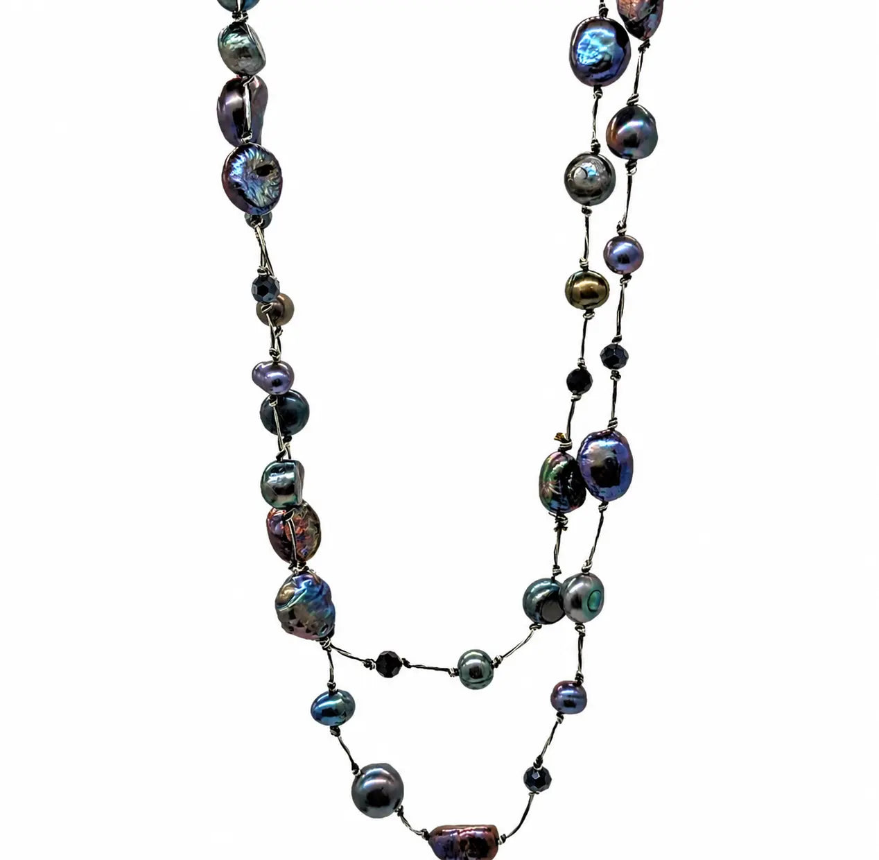 Metallic Yarn Bead Necklace Ro & Gieo