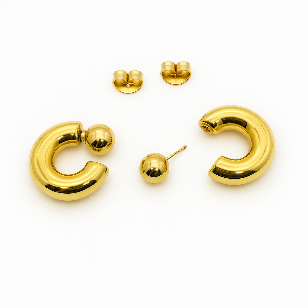 Ball-End Hoop Earrings