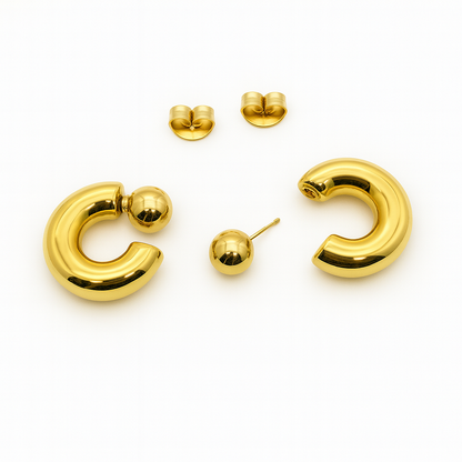Ball-End Hoop Earrings